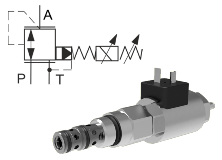 Proportional Pressure Control Valves, Reducing - Relieving, Pilot Operated, Inverted