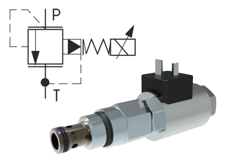 Proportional Pressure Control Valves, Relief, Pilot Operated