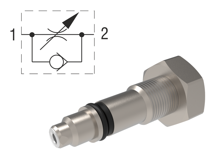 Needle - Restrictor Valves and Valves with/without Reverse Flow Check, Cartridge